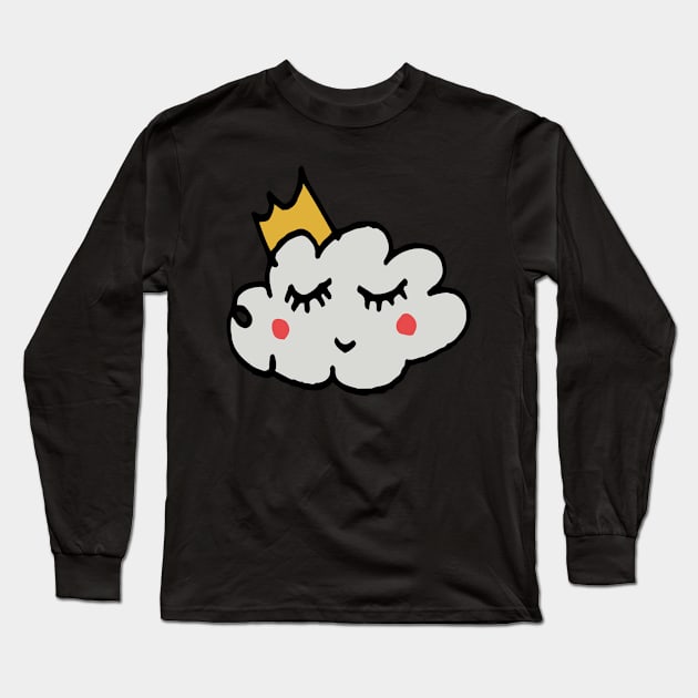 Cute King Cloud Long Sleeve T-Shirt by bruxamagica